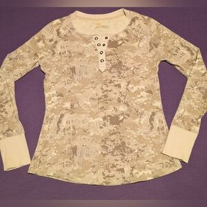 Women's Carhartt Desert Camouflage Henley Thermal Long Sleeve Shirt